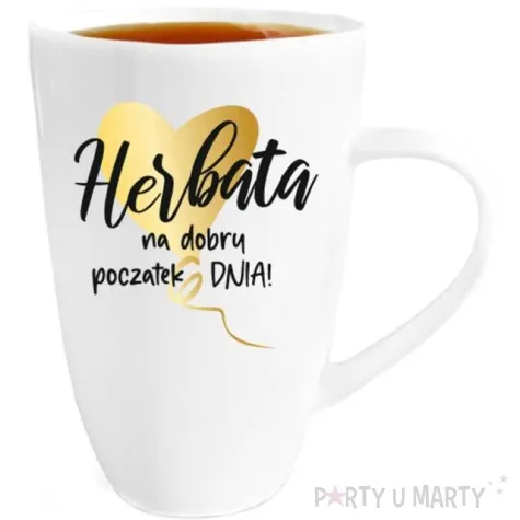 kubek z nadrukiem przyjemna herbata bialy z nadrukiem bgtech 400 ml