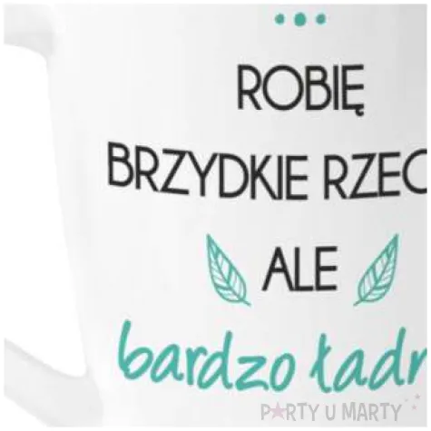 kubek z nadrukiem robie brzydkie rzeczy bialy bgtech 400ml