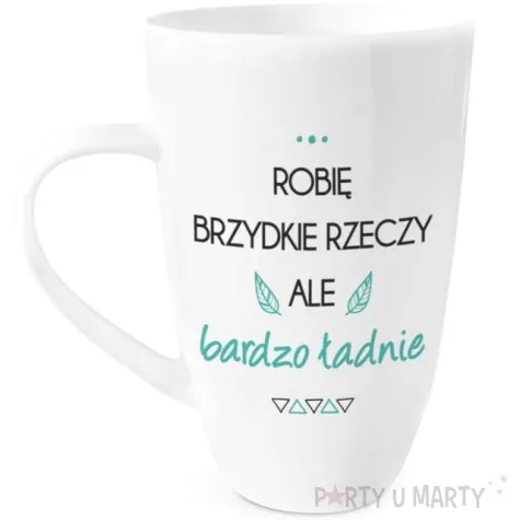 kubek z nadrukiem robie brzydkie rzeczy bialy bgtech 400ml