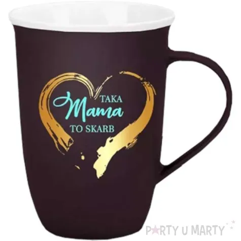 kubek z nadrukiem taka mama to skarb czarny bgtech 430 ml