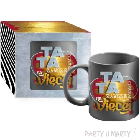 kubek z nadrukiem tata zawsze pozwala na wiecej bgtech 300 ml