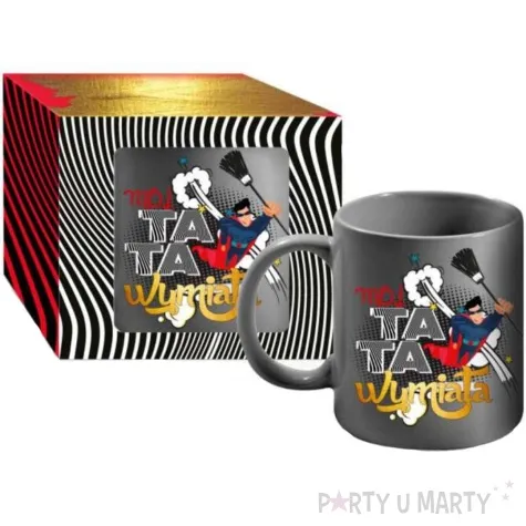 kubek z nadrukiem twoj tata wymiata superbohater bgtech 300 ml