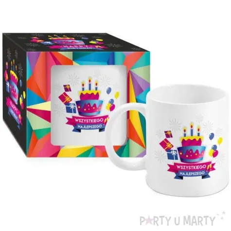 kubek z nadrukiem wszystkiego najlepszego boss bialy bgtech 300 ml