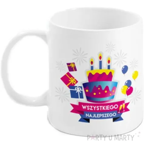 kubek z nadrukiem wszystkiego najlepszego boss bialy bgtech 300 ml