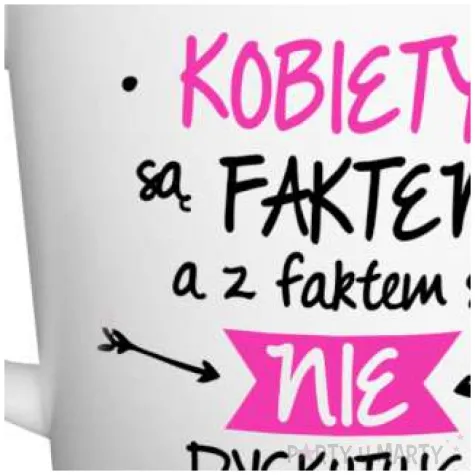 kubek z nadrukiem z kobieta sie nie dyskutuje bialy bgtech 480ml