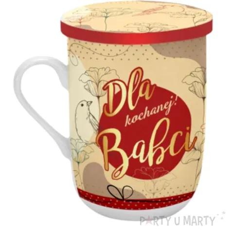 kubek z nadrukiem zaparzacz dla babci bgtech 330 ml