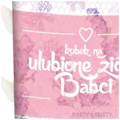 kubek z nadrukiem zaparzacz ulubione ziolka babci bgtech 330 ml