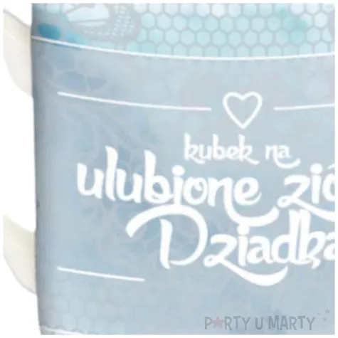 kubek z nadrukiem zaparzacz ulubione ziolka dziadka blekitny bgtech 330 ml