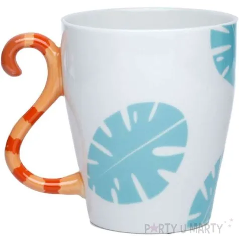 kubek z ogonkiem panda czerwona porcelowany puckator 340 ml