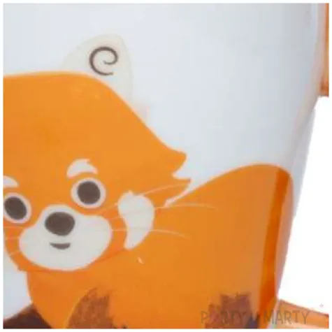 kubek z ogonkiem panda czerwona porcelowany puckator 340 ml