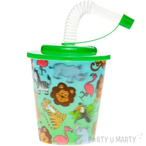 kubek ze slomka dzikie zwierzeta 3d mix lg imports nv 250 ml