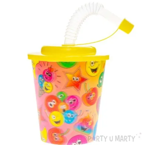 kubek ze slomka radosne usmiechy emotki 3d mix lg imports nv 250 ml