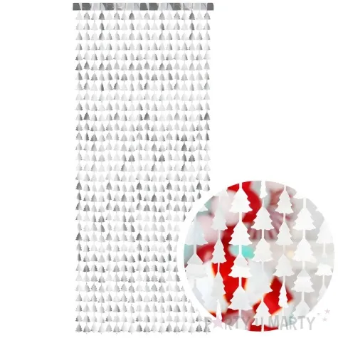 kurtyna choinki metaliczne srebrny partydeco 100 x 245 cm