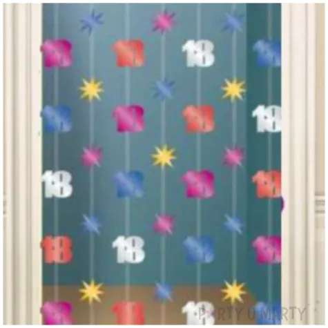 kurtyna na drzwi 18 urodziny mix amscan 90x200 cm