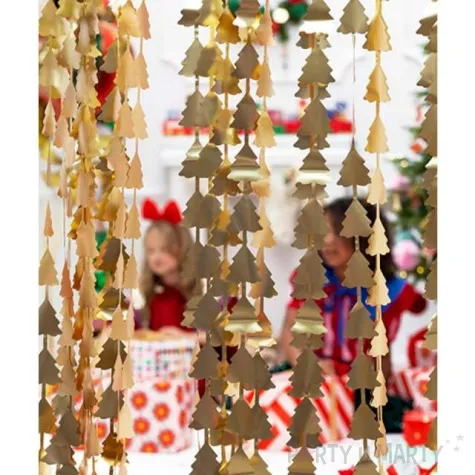 kurtyna na drzwi choinki zlota partydeco 250 x 100 cm