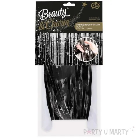 kurtyna na drzwi classic beauty and charm czarny godan 240 x 90 cm