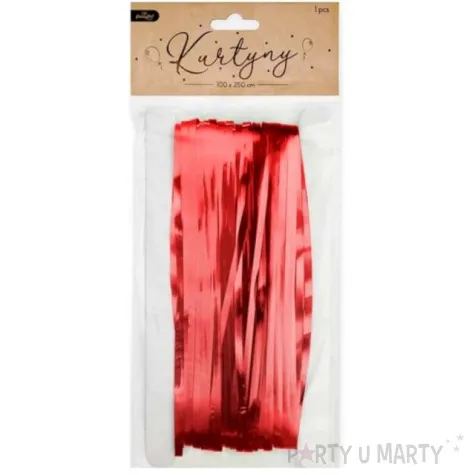 kurtyna na drzwi classic czerwona partypal 250 x 100 cm