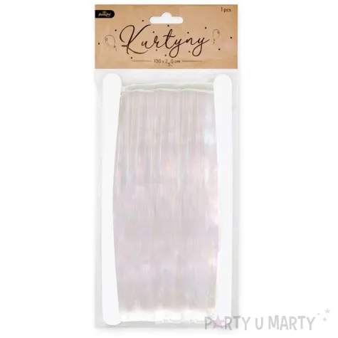 kurtyna na drzwi classic holograficzna bialy partypal 250 x 100 cm