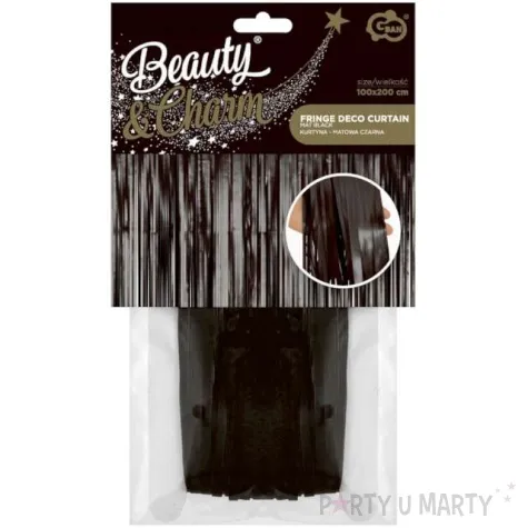 kurtyna na drzwi classic mat czarny godan 200 x 100 cm