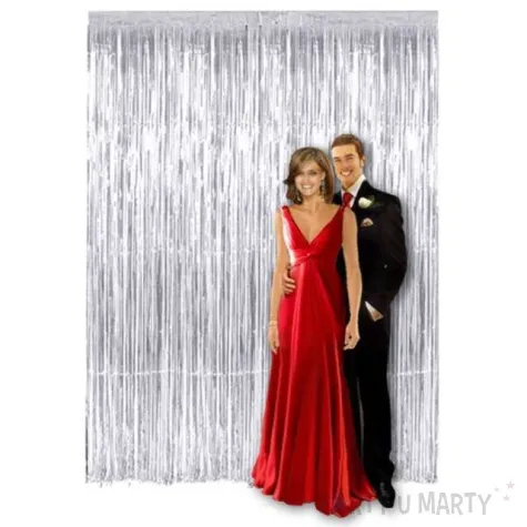 kurtyna na drzwi classic mat srebrna dekoracje polska 100x200 cm