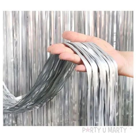 kurtyna na drzwi classic mat srebrna dekoracje polska 100x200 cm