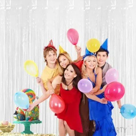 kurtyna na drzwi classic metalik bialy partypal 200x100 cm