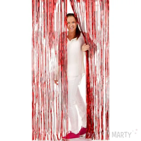 kurtyna na drzwi classic metalik czerwony folat 200 x 100 cm