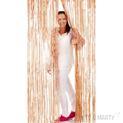 kurtyna na drzwi classic metalik rozowe zloto folat 200 x 100 cm