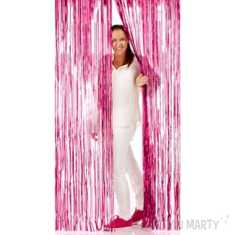 kurtyna na drzwi classic metalik rozowy folat 200 x 100 cm