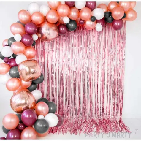 kurtyna na drzwi classic rozowe zloto partydeco 250 x 90 cm