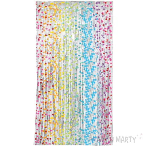 kurtyna na drzwi classic teczowe kropki folat 200x100 cm