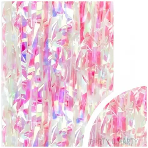 kurtyna na drzwi dekoracja na sylwestra wieczor panienski urodziny rozowy opalizujacy 200x100 cm