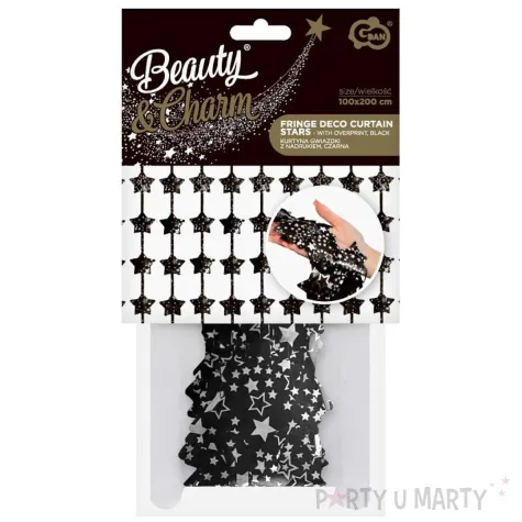 kurtyna na drzwi gwiazdki czarny godan 200 x 100 cm