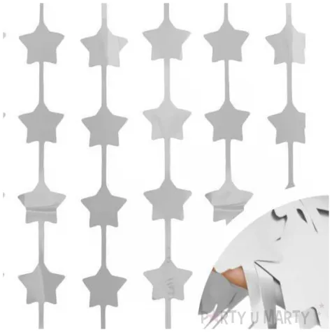 kurtyna na drzwi gwiazdki matowa srebrny godan 100 x 200 cm