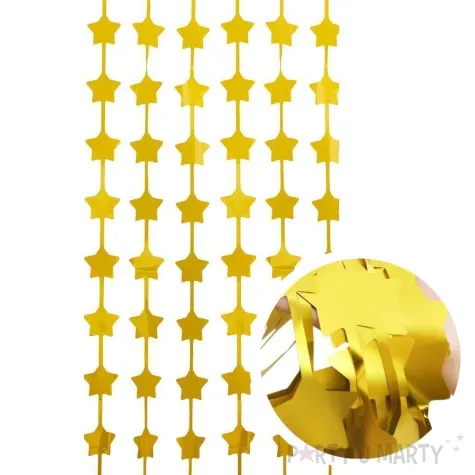 kurtyna na drzwi gwiazdki matowa zloty godan 100 x 200 cm