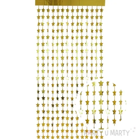 kurtyna na drzwi gwiazdki metalik zloty folat 200 x 100 cm