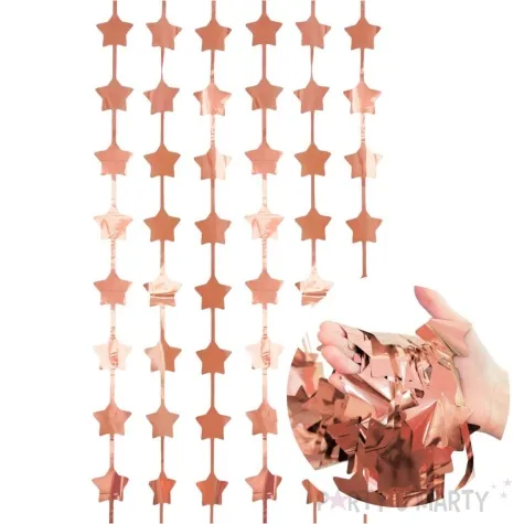 kurtyna na drzwi gwiazdki rozowe zloto godan 200 x 100 cm