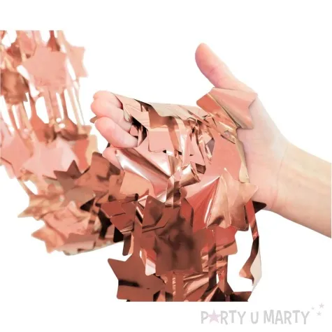 kurtyna na drzwi gwiazdki rozowe zloto godan 200 x 100 cm