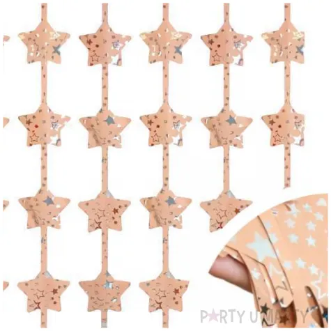 kurtyna na drzwi gwiazdki z nadrukiem rozowy jasny godan 100 x 200 cm