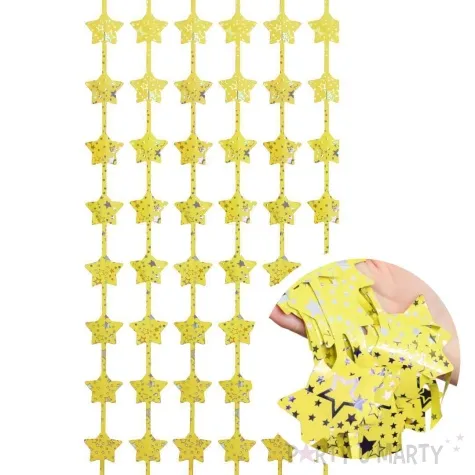 kurtyna na drzwi gwiazdki z nadrukiem zloty godan 100 x 200 cm