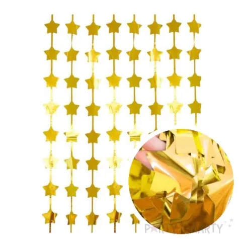 kurtyna na drzwi gwiazdki zloty godan 200 x 100 cm