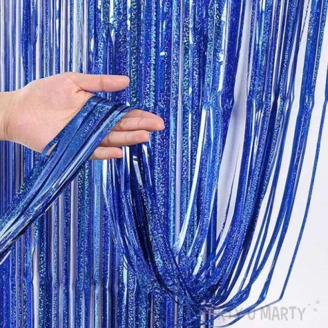 kurtyna na drzwi holograficzna niebieska jix 200 x 100 cm