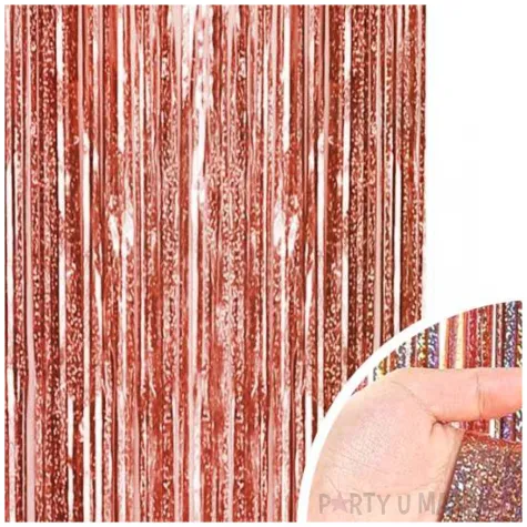 kurtyna na drzwi holograficzna rozowe zloto jix 200 x 100 cm