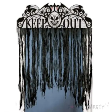 kurtyna na drzwi horror keep out spooky hollow 137 x 96 cm