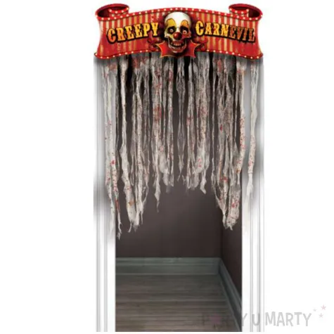 kurtyna na drzwi horror przerazajacy cyrk amscan 137 x 96 cm