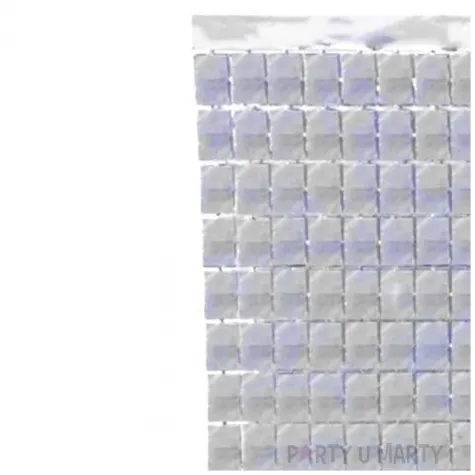 kurtyna na drzwi kafelki holograficzne srebrny partypal 200 x 100 cm
