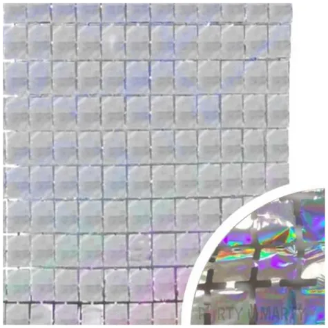 kurtyna na drzwi kafelki holograficzne srebrny partypal 200 x 100 cm