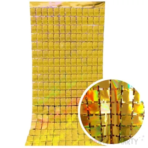 kurtyna na drzwi kafelki holograficzne zloty partypal 200 x 100 cm