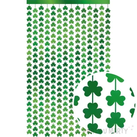 kurtyna na drzwi koniczyny swiety patryk zielony ptitclown 100x200 cm