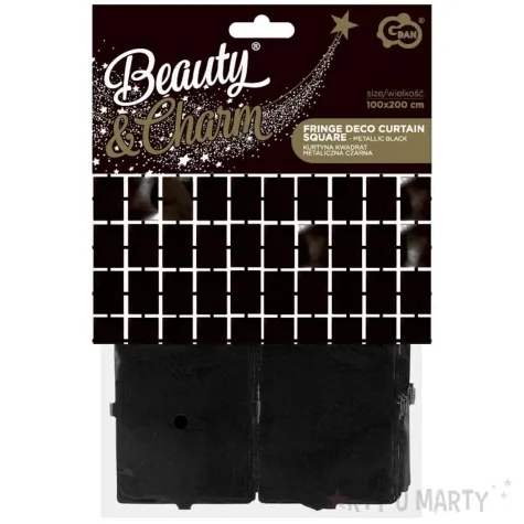 kurtyna na drzwi kwadraciki czarny godan 200 x 100 cm